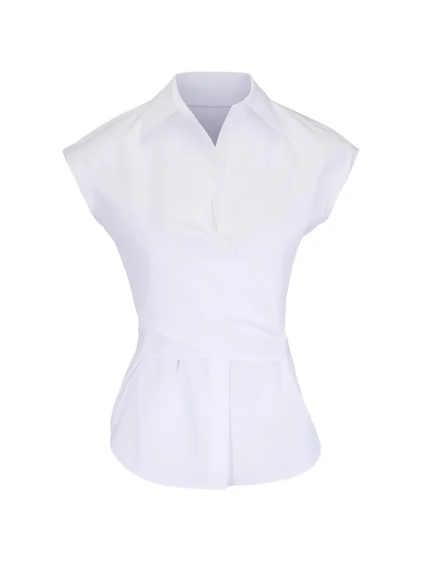 Lafayette 148 Wrap-style Blouse in White