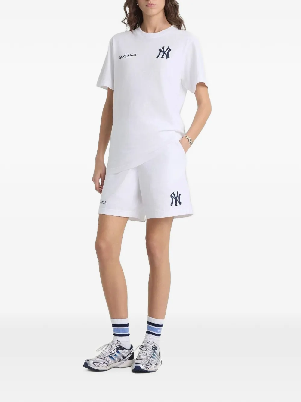 Sporty & Rich Heritage Yankee shorts Wit