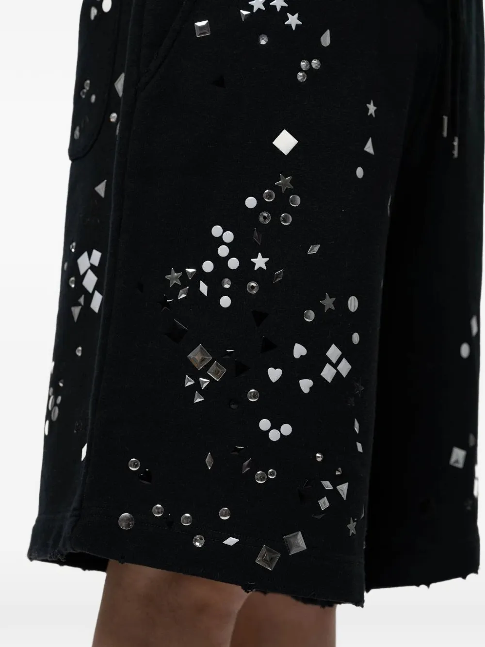 Maison MIHARA YASUHIRO Verfraaide katoenen shorts Zwart