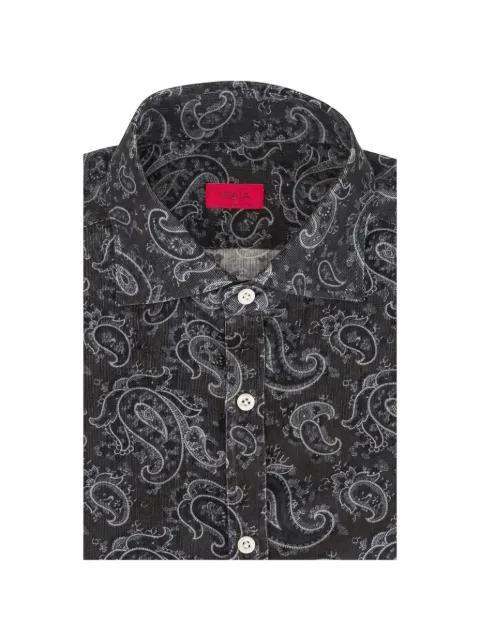 Isaia paisley-print corduroy shirt