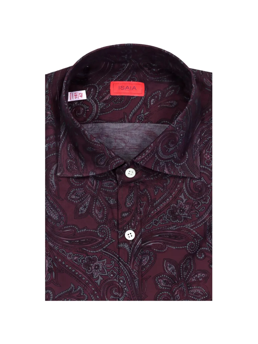Isaia paisley-print cotton shirt - Rot