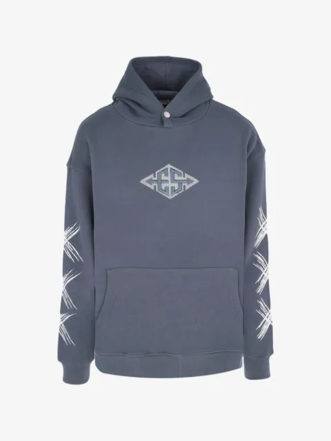 Exit Society XXX logo-detail graphic-print hoodie