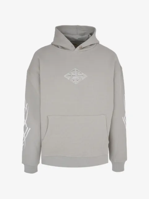Exit Society Fractured X logo-detail graphic-print hoodie