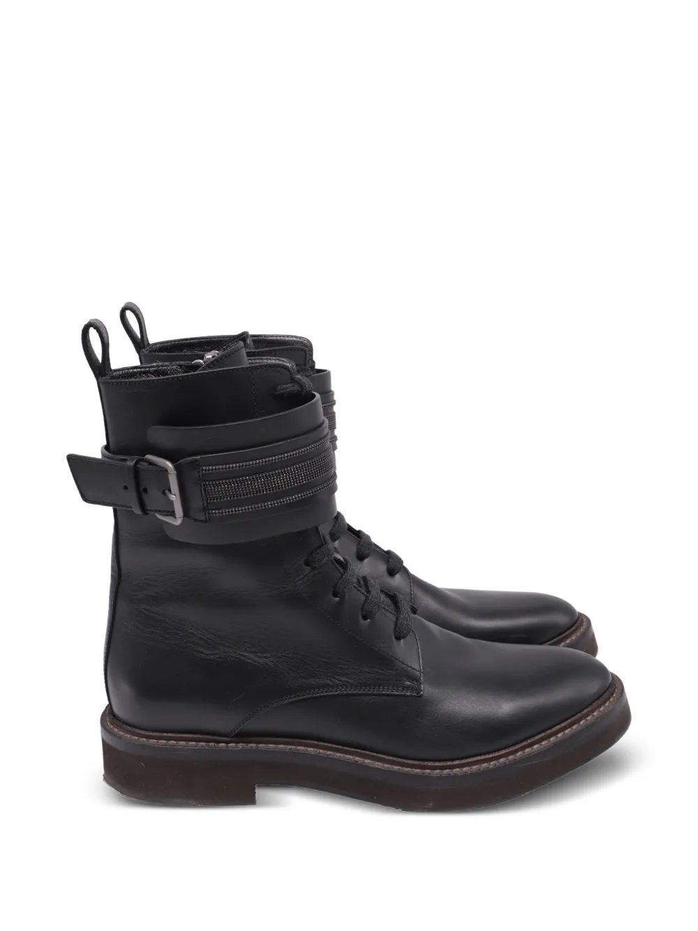 Brunello Cucinelli Vintage Monili buckle-strap ankle boots - Schwarz