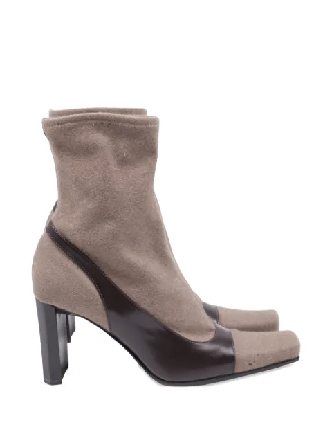 Sergio Rossi Vintage two-toned square-toe ankle boots