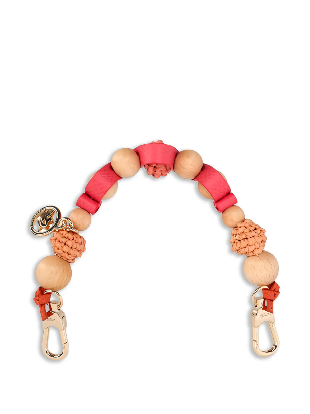 Longchamp beaded logo-charm bag strap - Neutrals