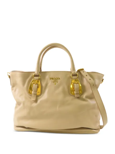 Prada Pre-Owned Prada buckle-detail leather tote bag