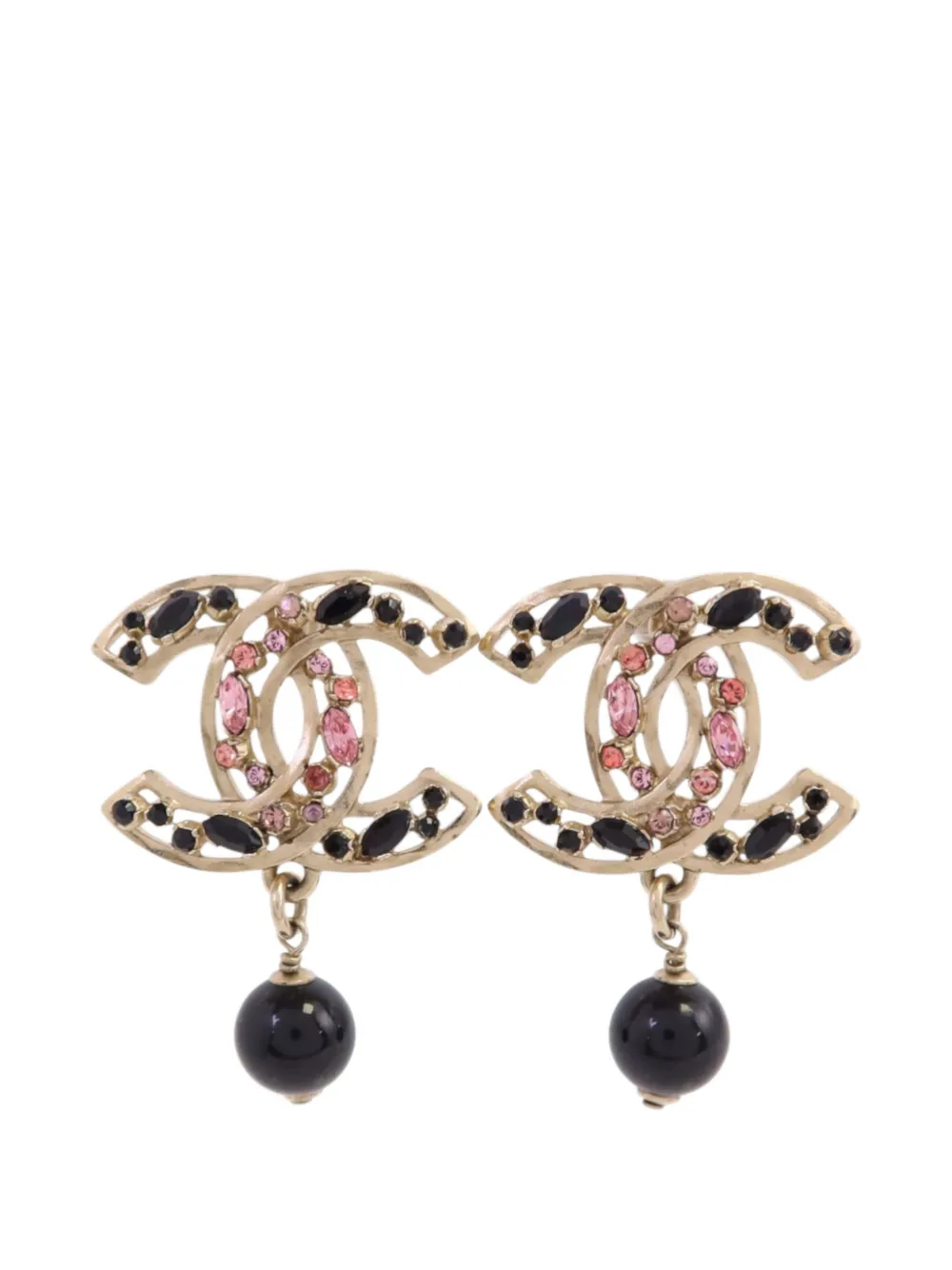 CHANEL Pre-Owned CC drop earrings - Gold