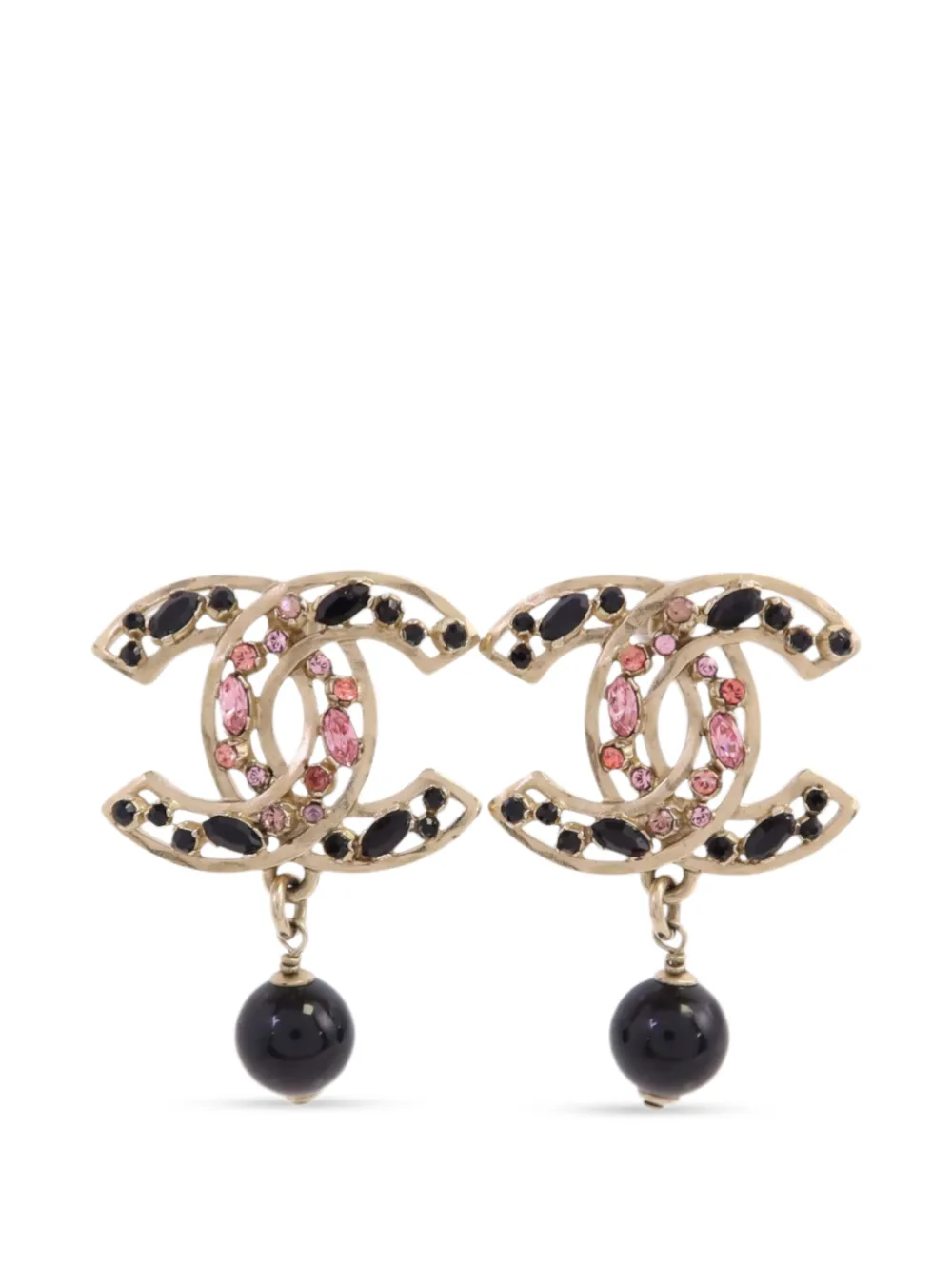 CHANEL Pre-Owned CC drop earrings - Gold