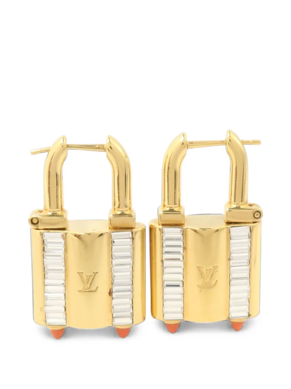 Louis Vuitton Pre-Owned Lock Me padlock-shape earrings - Oro