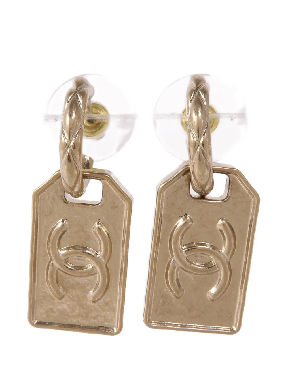 CHANEL Pre-Owned CC tag earrings - Oro