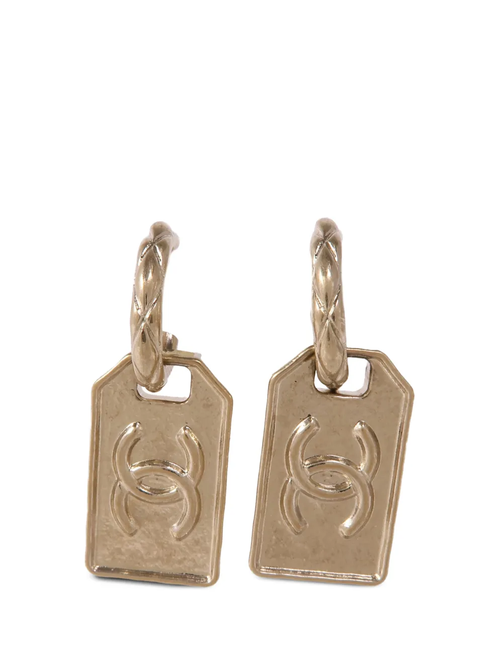 CHANEL Pre-Owned CC tag earrings - Oro