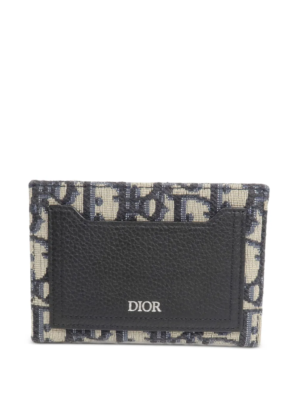Pre-owned Dior Oblique Card Holder In Blue