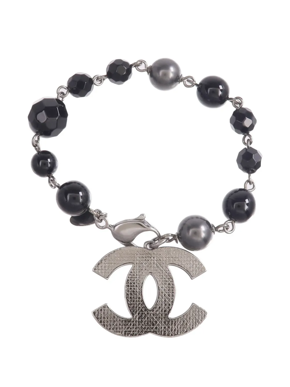 CHANEL Pre-Owned CC beaded bracelet - Argento