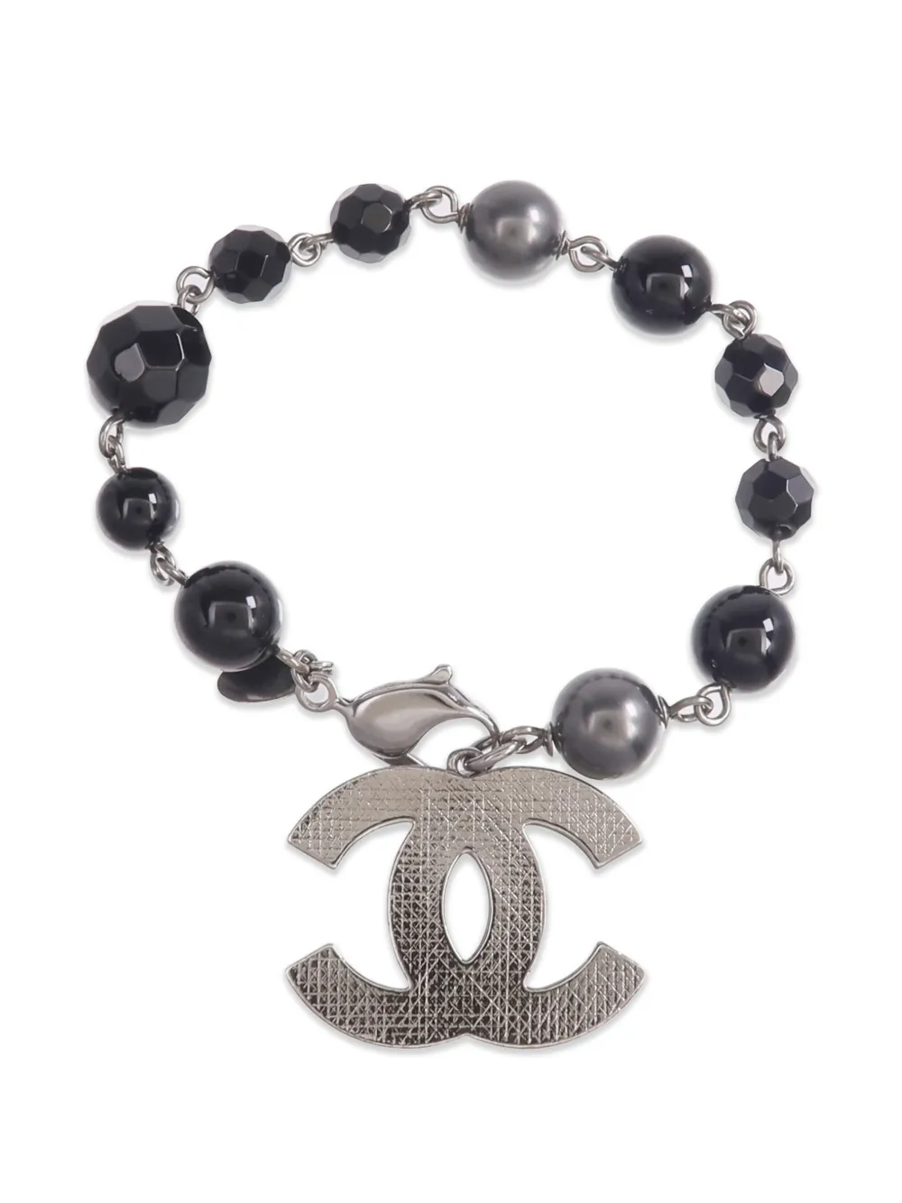 CHANEL Pre-Owned CC beaded bracelet - Argento