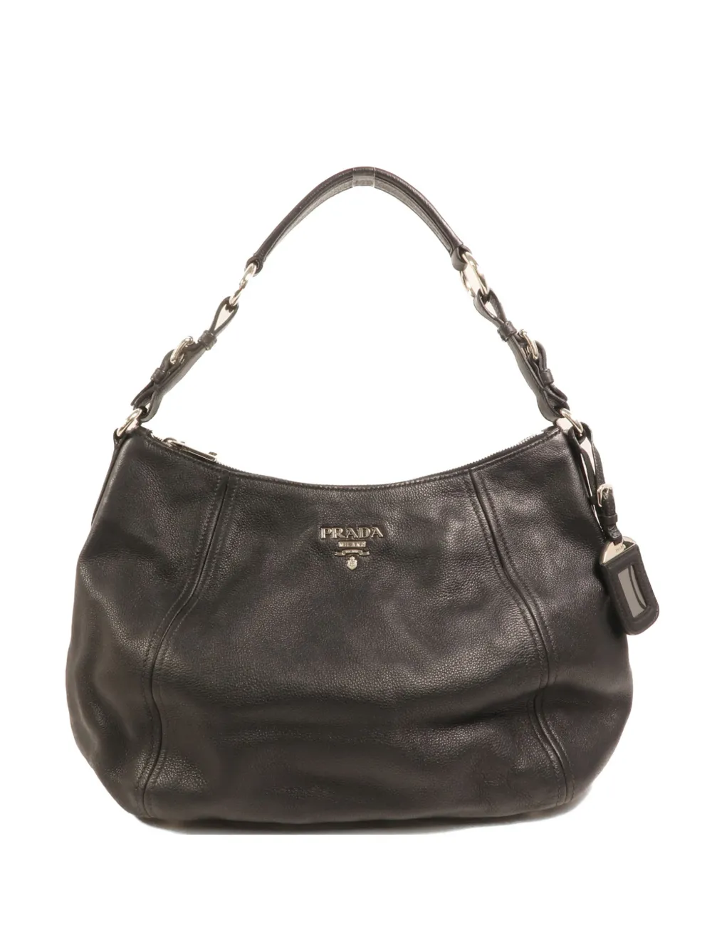 Prada Pre-Owned logo-detail calfskin shoulder bag - Nero