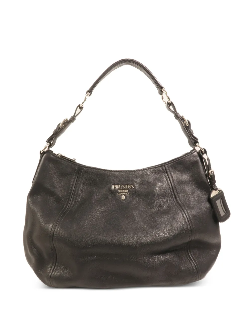 Prada Pre-Owned logo-detail calfskin shoulder bag - Nero