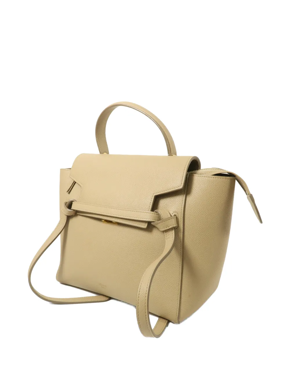 Pre-owned Celine Micro Belt Shoulder Bag In Neutral