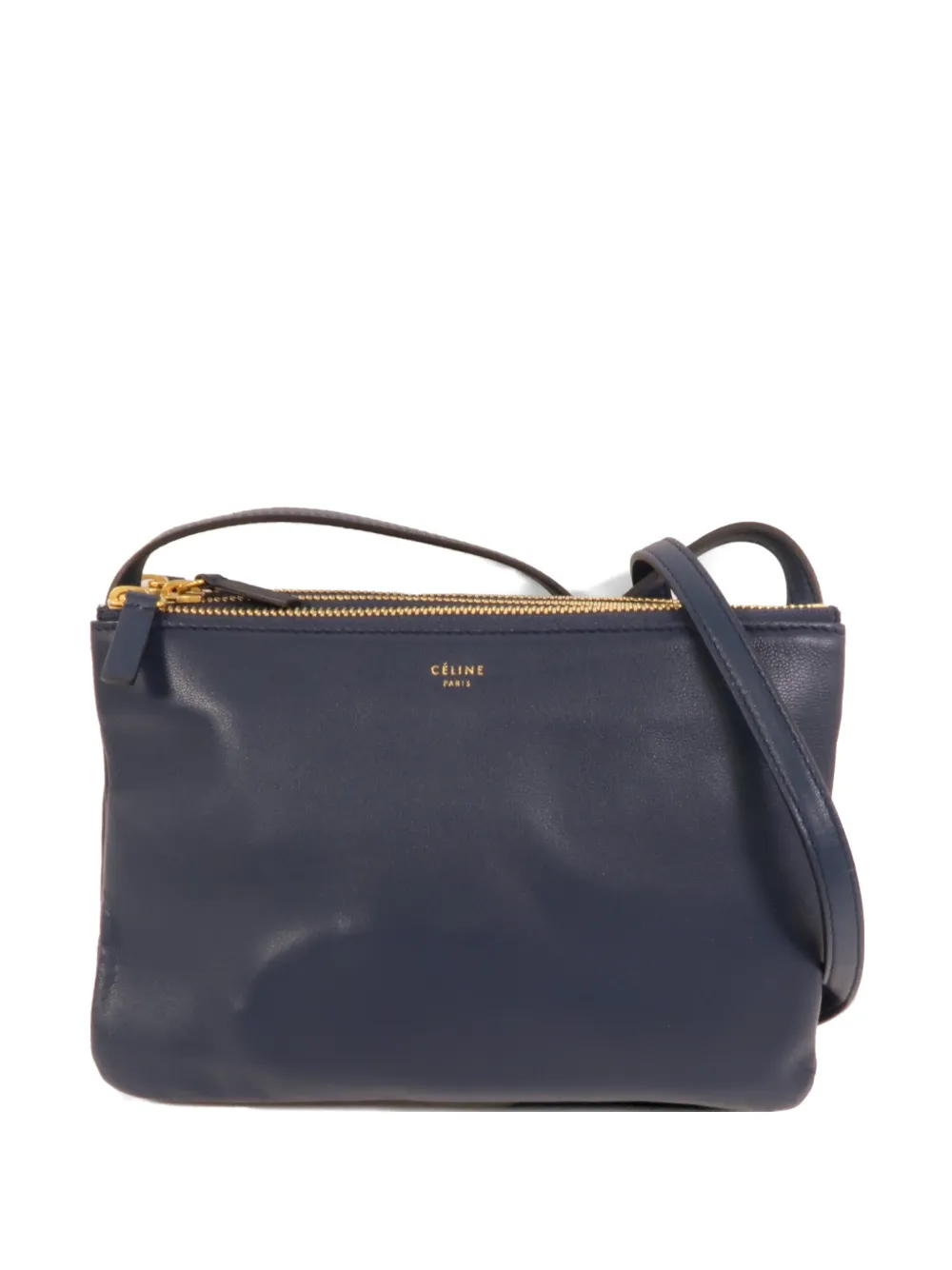 Pre-owned Celine Trio Small Shoulder Bag In Blue