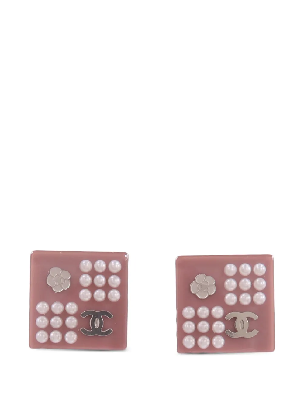 CHANEL Pre-Owned CC Camellia earrings - Rosa