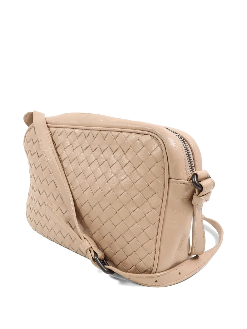 Bottega Veneta Pre-Owned Intrecciato leren schoudertas Beige