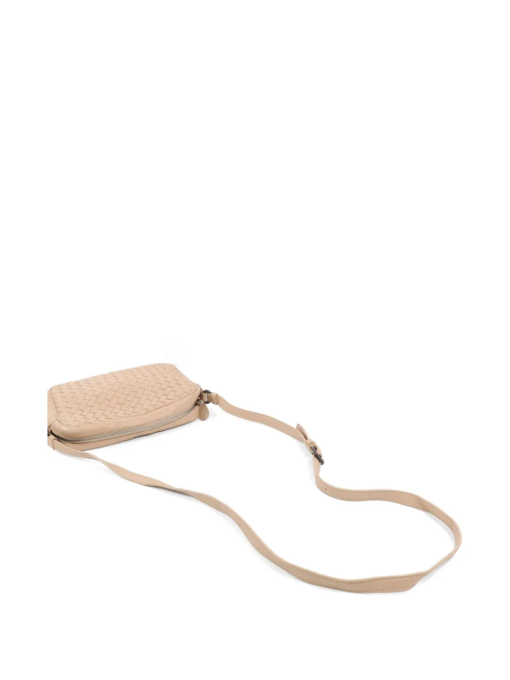 Bottega Veneta Pre-Owned Intrecciato leren schoudertas Beige