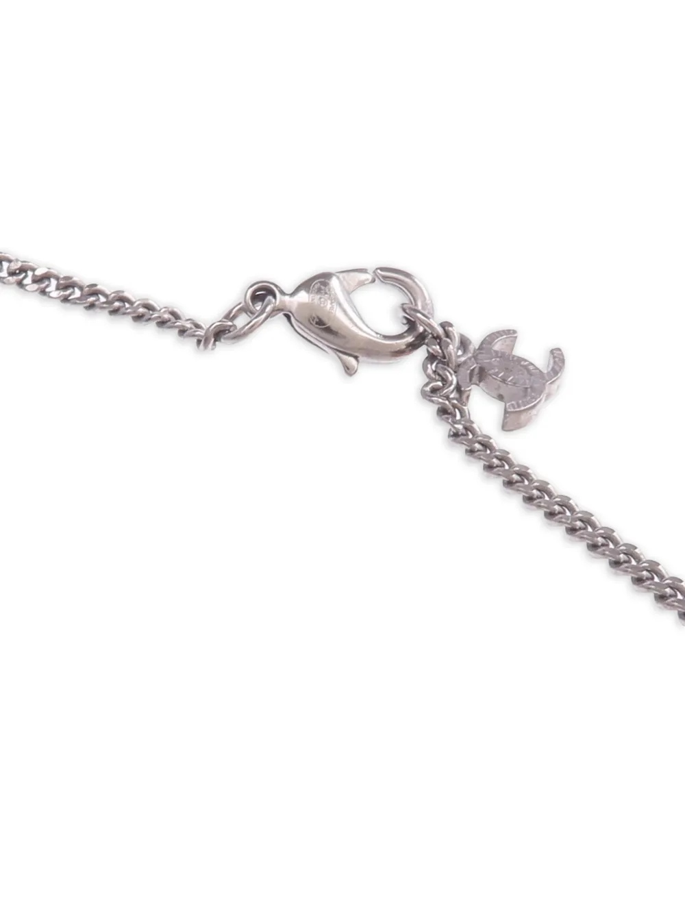 CHANEL Pre-Owned ココマーク クリスタル ネックレス | シルバートーン