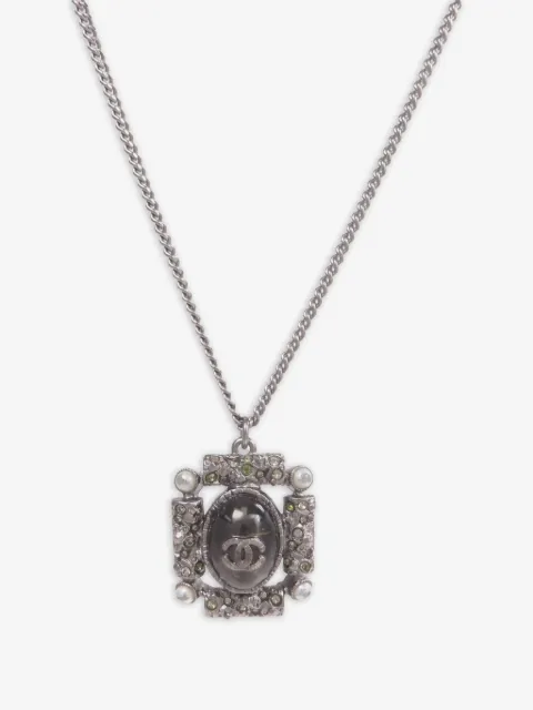 CHANEL Pre-Owned CC faux-pearl and crystal necklace