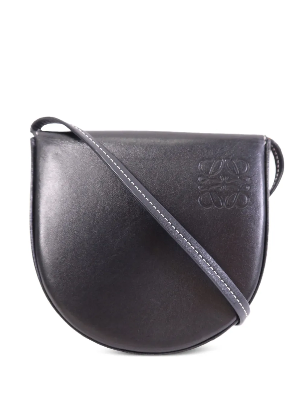 Loewe Pre-Owned debossed-Anagram shoulder bag - Black