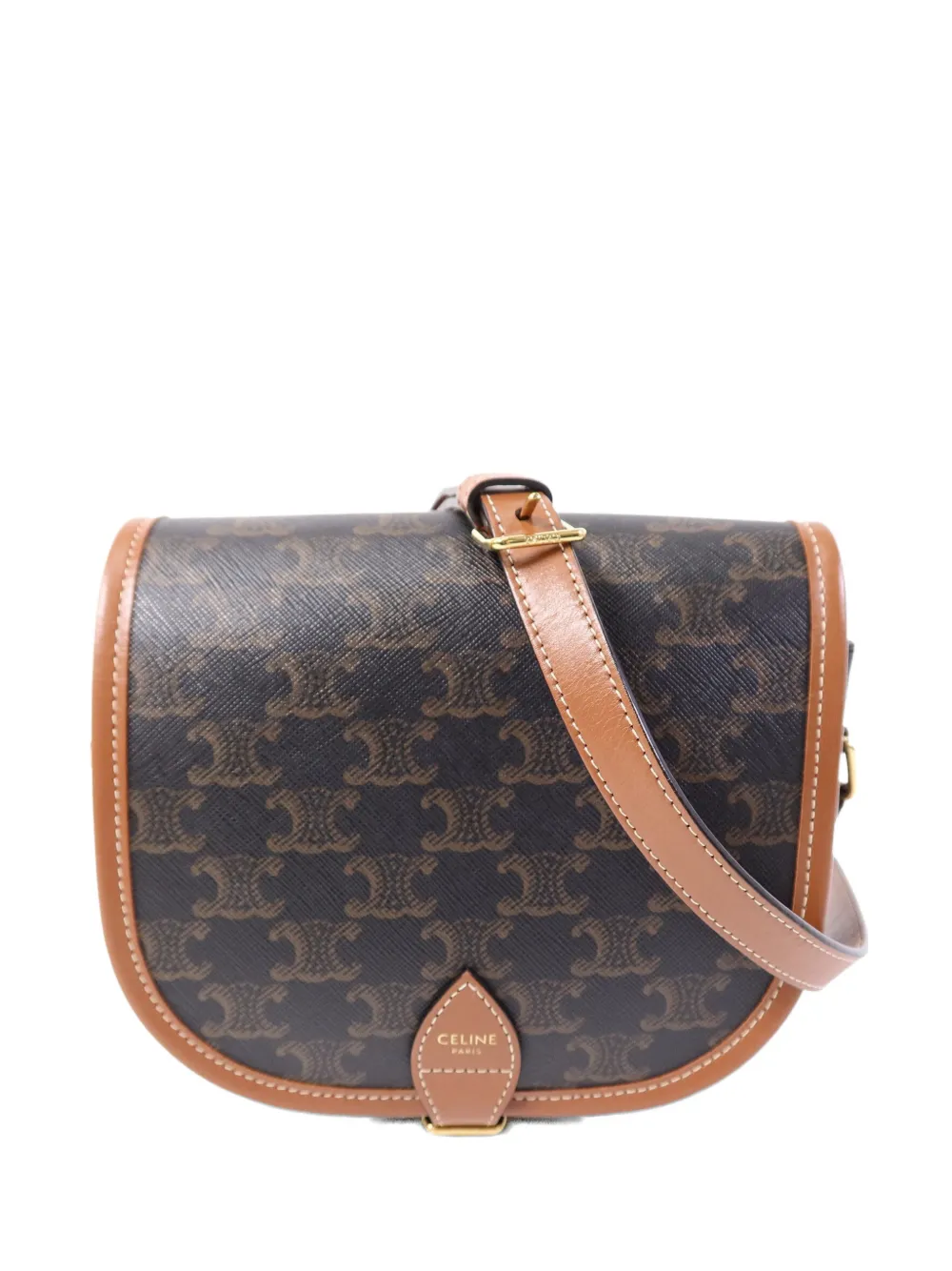 Celine Pre-Owned 트리옹프 폴코 숄더 백 | 브라운 | Image 1