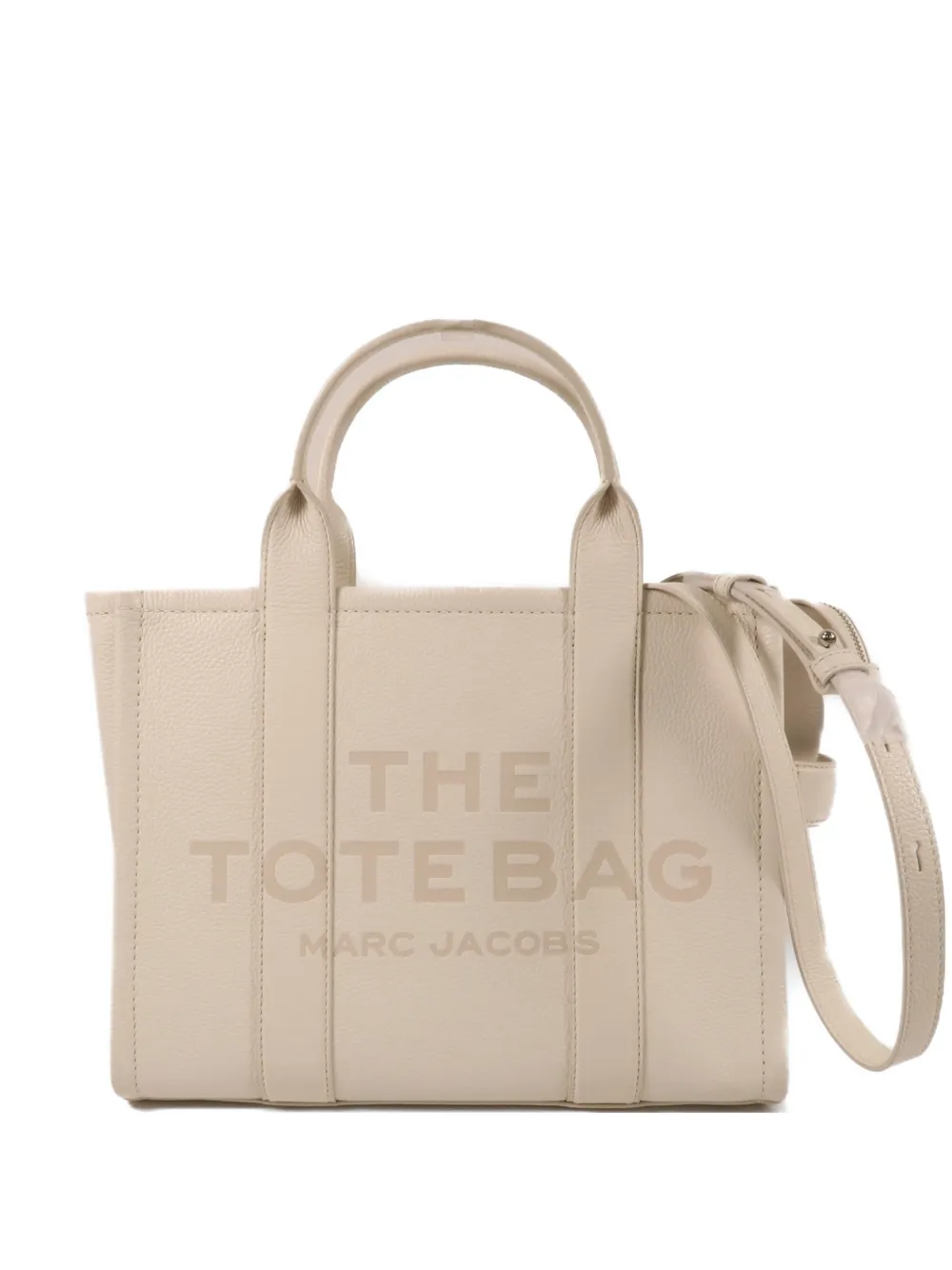 Marc By Marc Jacobs logo-detail two-way calfskin tote bag - Bianco