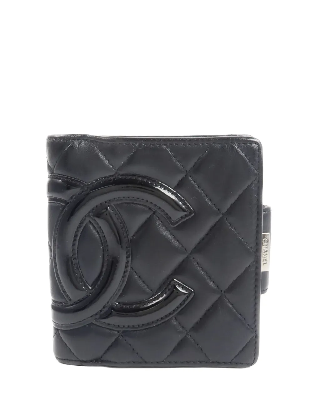 Pre-owned Chanel Cambon Compact Wallet In Black