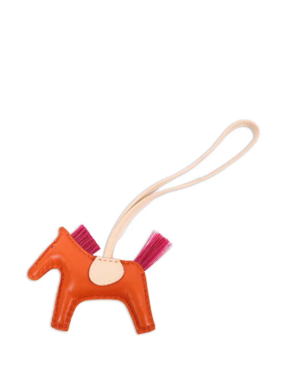 Hermès Pre-Owned PM Rodeo lambskin horse bag charm - Arancione