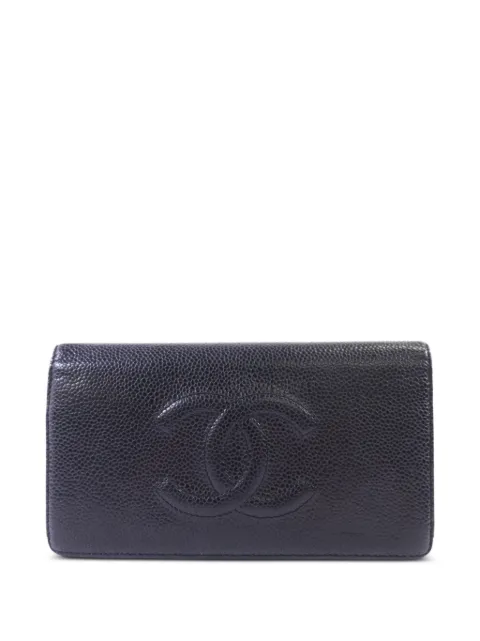 CHANEL Pre-Owned portefeuille long pliant à logo CC