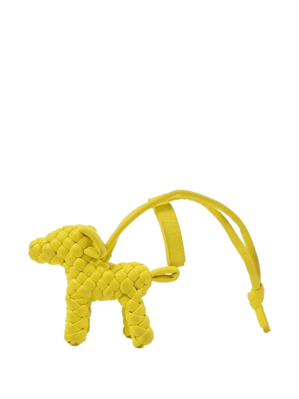 Pre-owned Bottega Veneta Intrecciato Dog Charm In Yellow