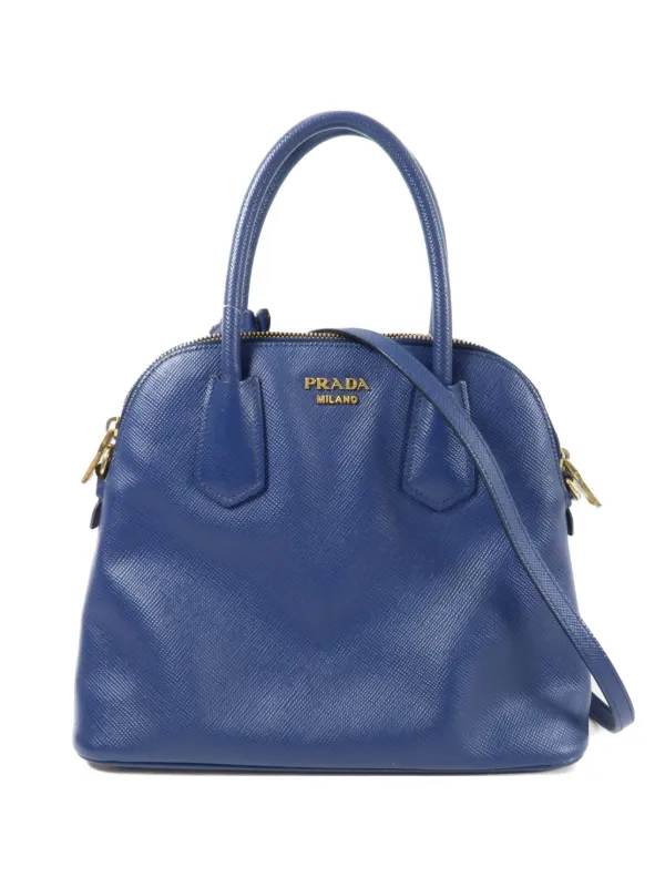 Prada Pre-owned Saffiano-leather Tote Bag in Blue