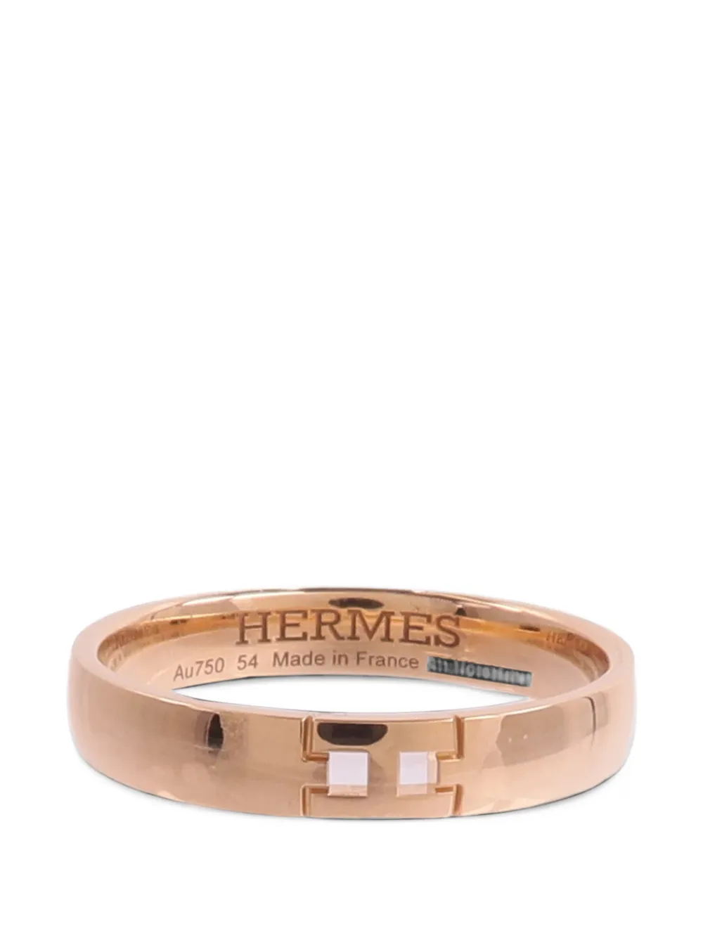 Hermès Pre-Owned Ever Herakles engraved-logo ring - Rosa