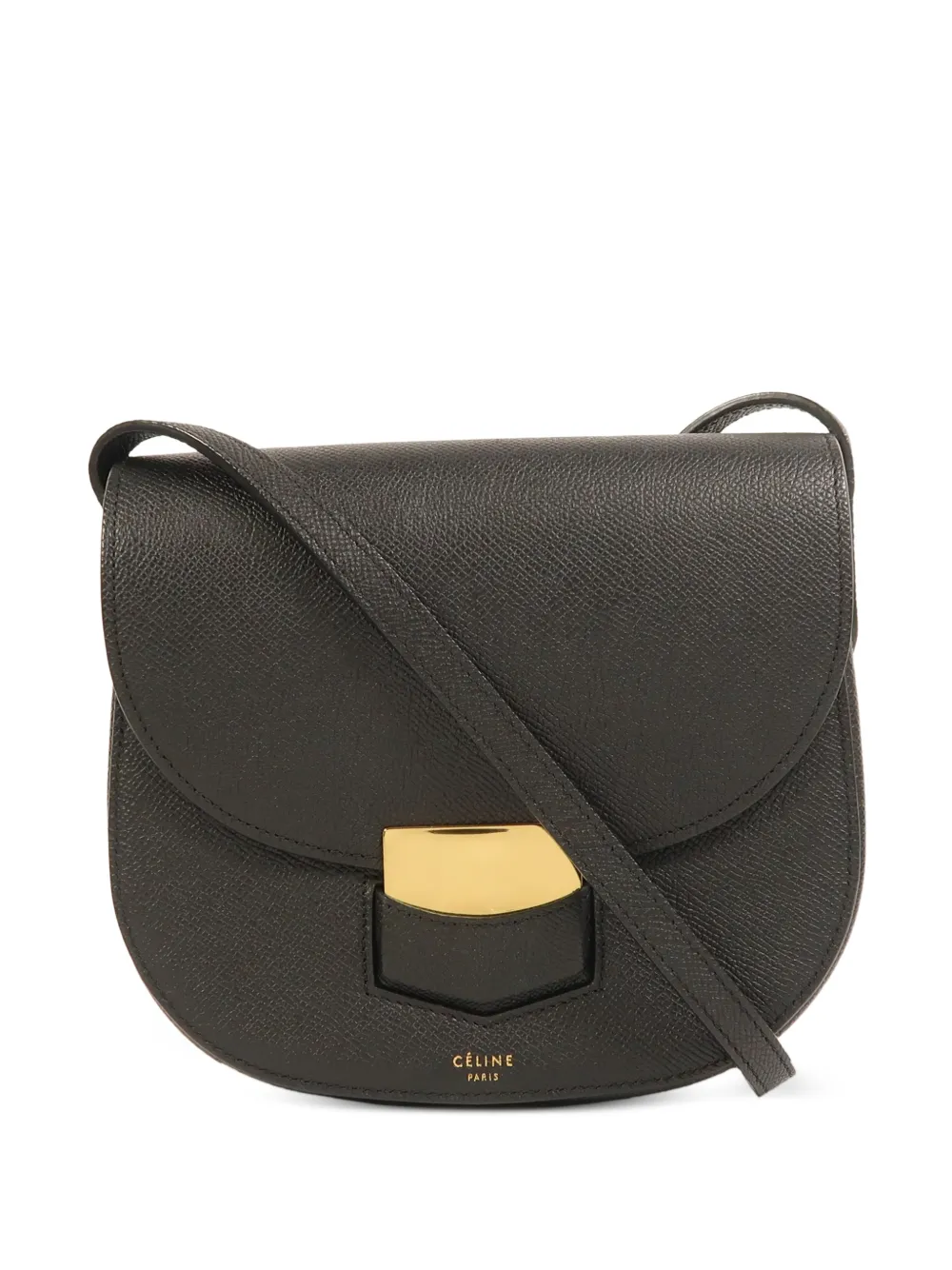 Celine Pre-Owned GHW Trotteur leather crossbody bag - Black