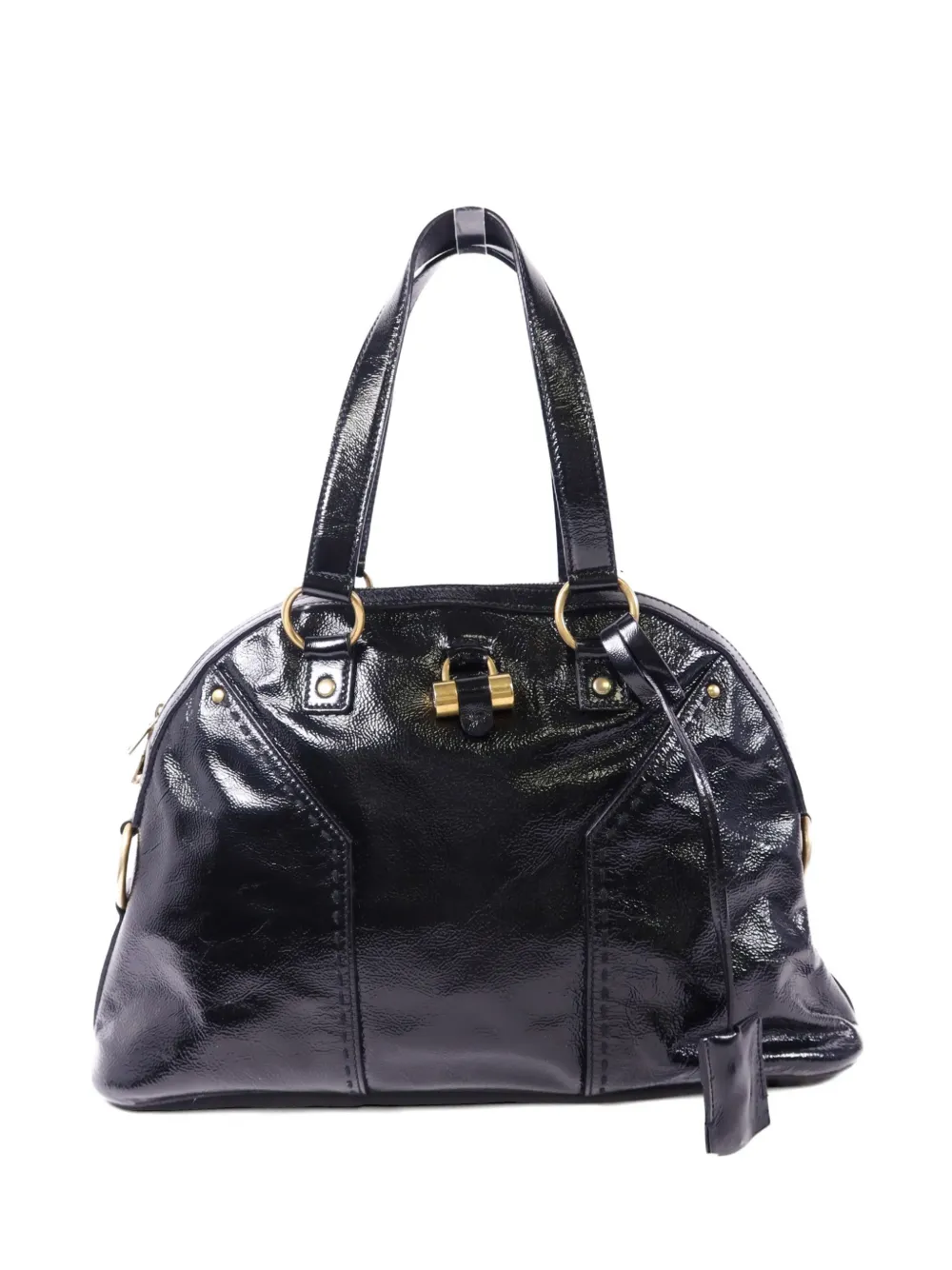 Saint Laurent Pre-Owned Muse patent-leather shoulder bag - Nero