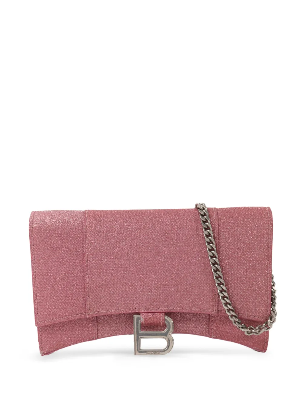 Balenciaga Pre-Owned mini Hourglass B logo chain wallet - Rosa