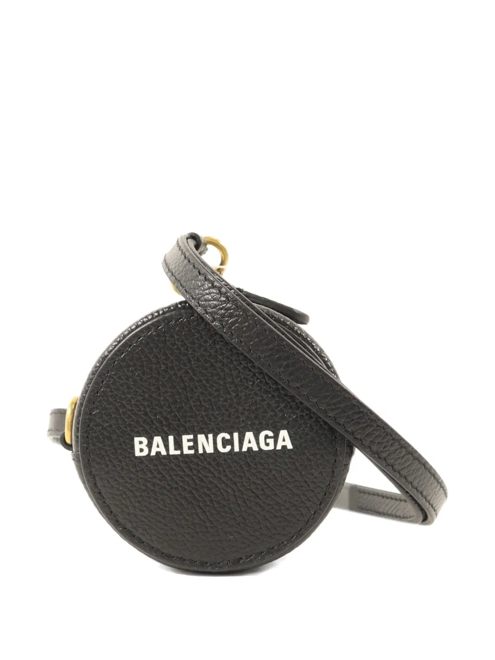 Balenciaga Pre-Owned logo-print circular coin case - Nero