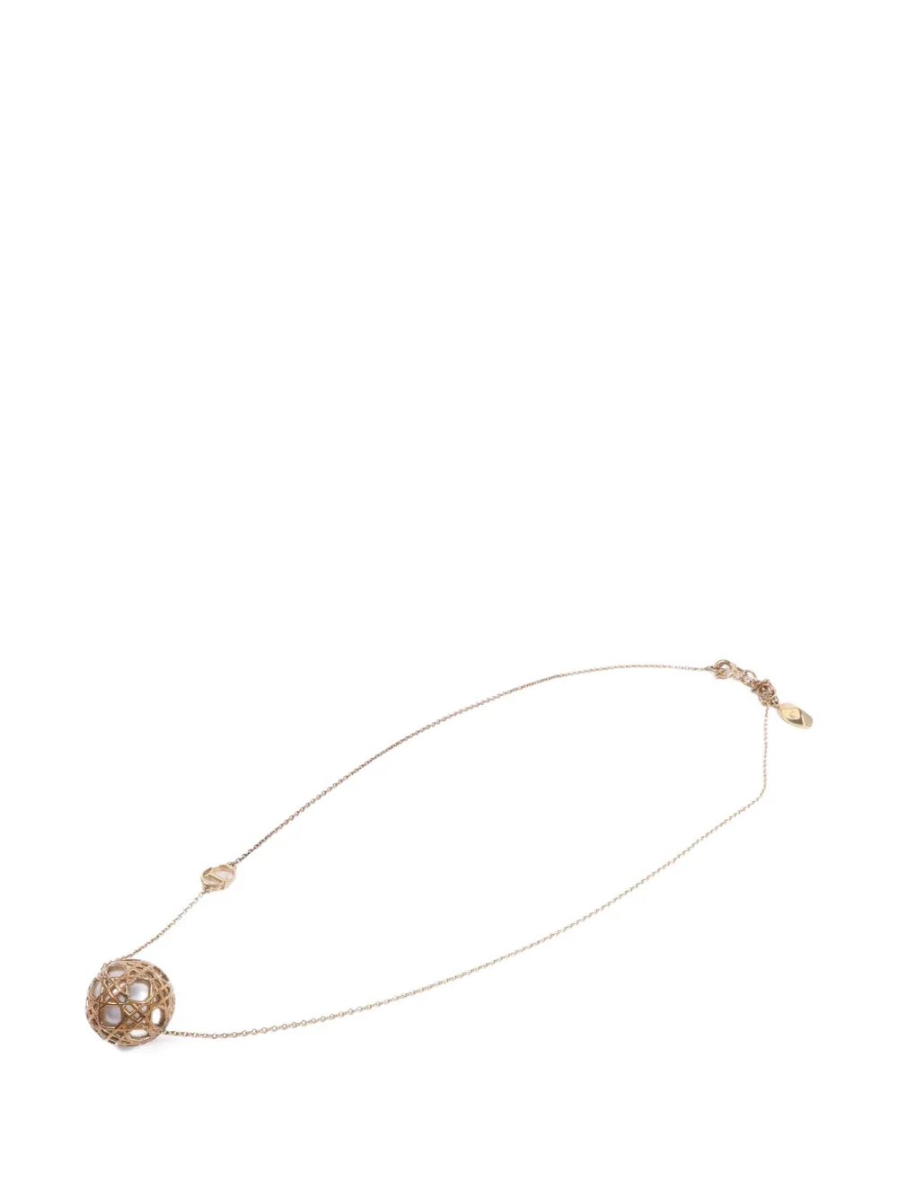 Christian Dior Pre-Owned Cannage CD necklace - Gold