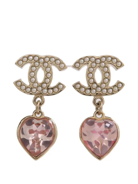 CHANEL Pre-Owned hjerteformede CC dråbeøreringe