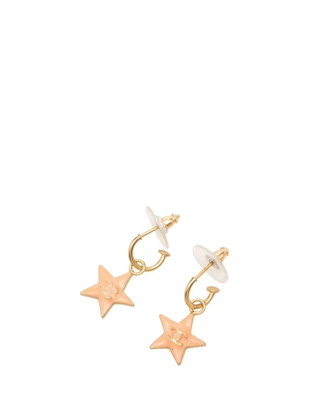 CHANEL Pre-Owned 2003 CC Gold Plated Enamel Star Push Back Earrings costume earrings