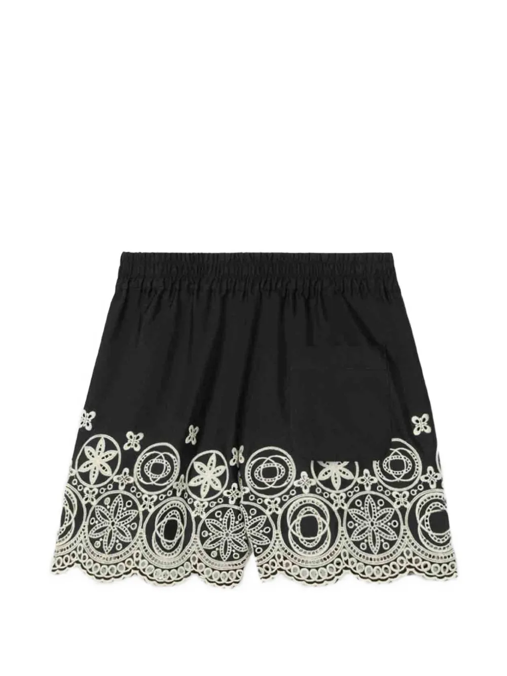 La DoubleJ Pull-Up Sangallo-embroidered mini shorts - Nero