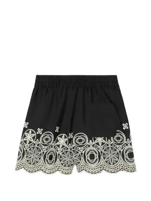 La DoubleJ Pull-Up Sangallo-embroidered mini shorts