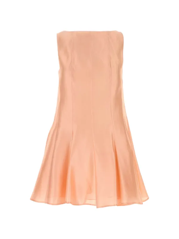 khaite mini dress Katia pleated printed satin mini dress - light brown