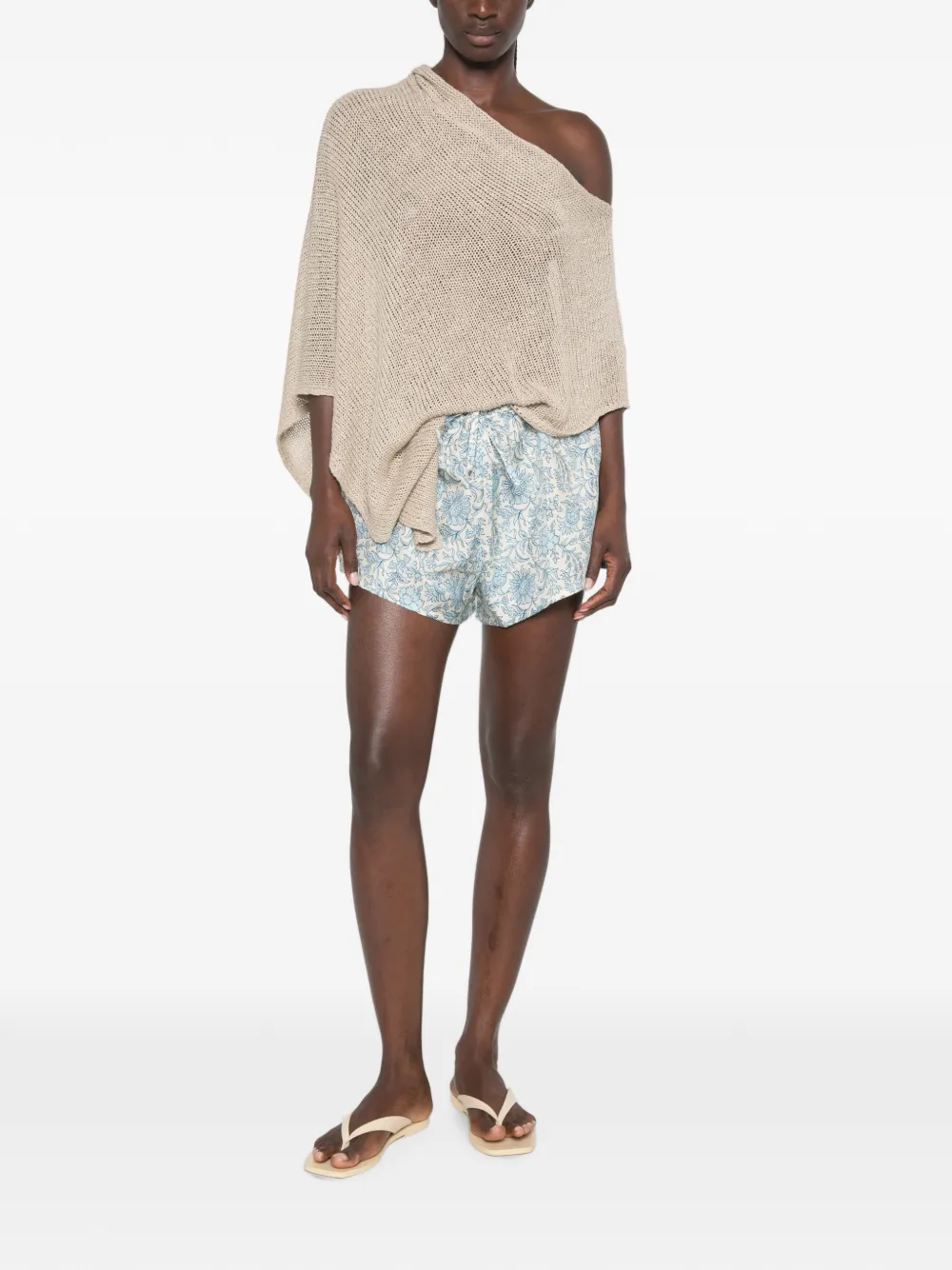 MC2 Saint Barth Kammy zijden shorts met batik-print Beige