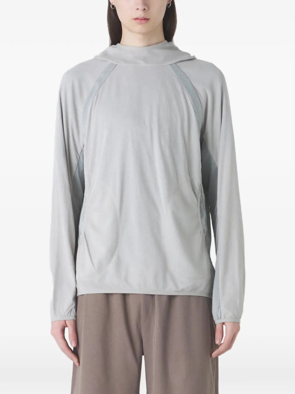 Hiking Patrol Orbit panelled long-sleeve hoodie - Grey