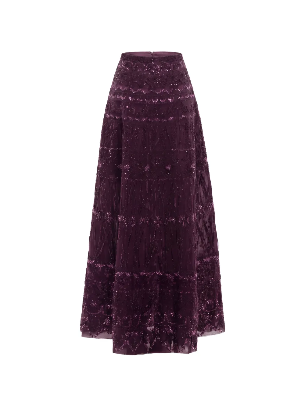 Saiid Kobeisy beaded A-line maxi skirt - Viola